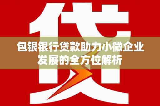 东胜包银银行贷款助力小微企业发展的全方位解析