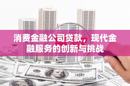 东胜消费金融公司贷款，现代金融服务的创新与挑战