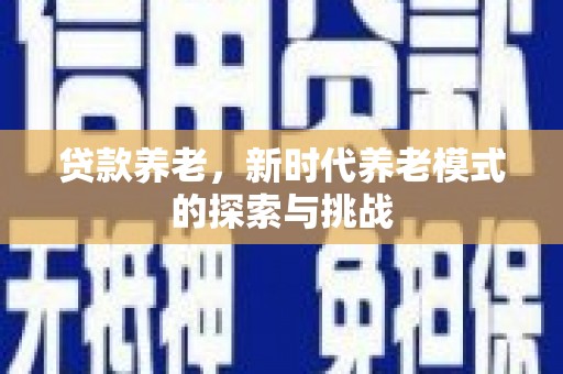 东胜贷款养老，新时代养老模式的探索与挑战