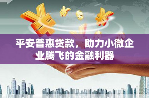 东胜平安普惠贷款，助力小微企业腾飞的金融利器