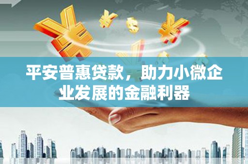东胜平安普惠贷款，助力小微企业发展的金融利器