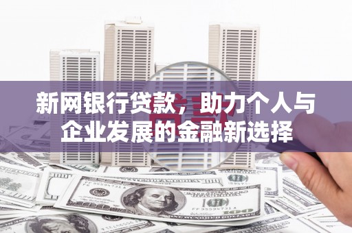东胜新网银行贷款，助力个人与企业发展的金融新选择