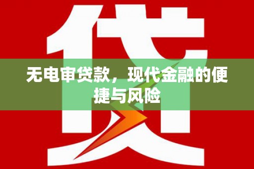 东胜无电审贷款，现代金融的便捷与风险