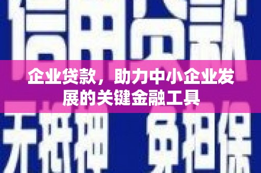 东胜企业贷款，助力中小企业发展的关键金融工具