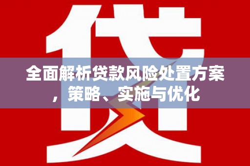 东胜全面解析贷款风险处置方案，策略、实施与优化