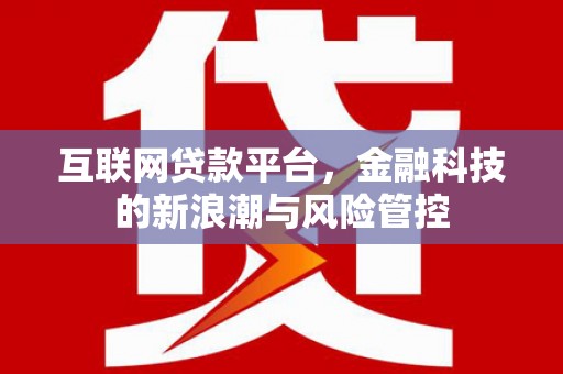 东胜互联网贷款平台，金融科技的新浪潮与风险管控
