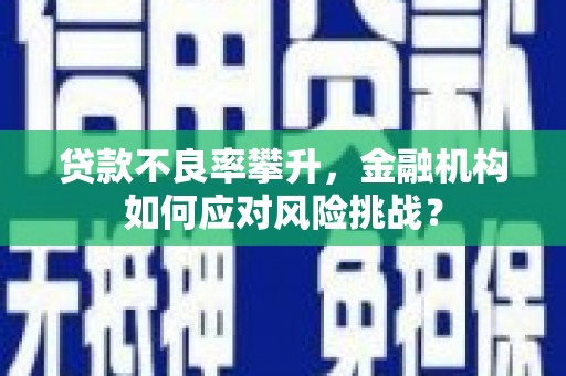 东胜贷款不良率攀升，金融机构如何应对风险挑战？